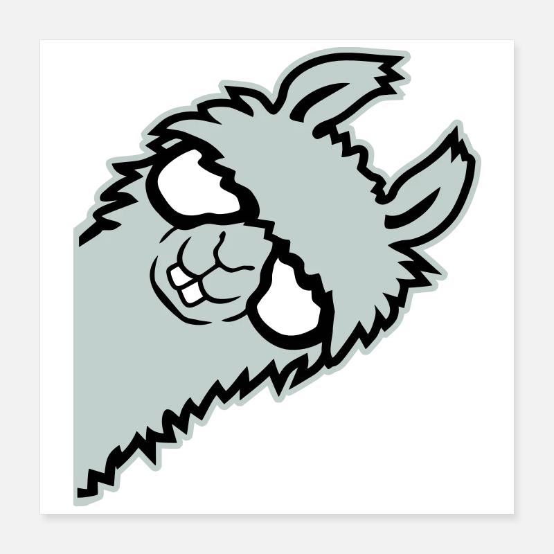 Lama Lugend Selbstgefällig Brille Nerd Lustig Tier Poster 40x40 cm