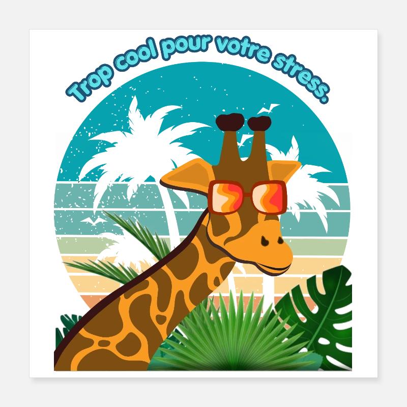 La girafe cool Poster 40 x 40 cm
