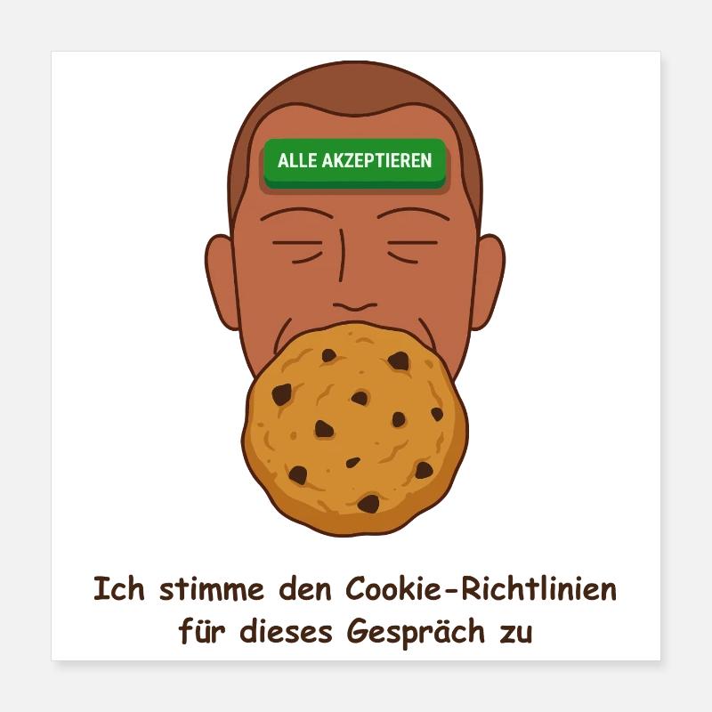 Datenschutz Cookie, Richtlinien Ironie Poster 40x40 cm