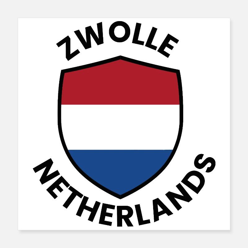 Bouclier du drapeau Zwolle Poster 40 x 40 cm