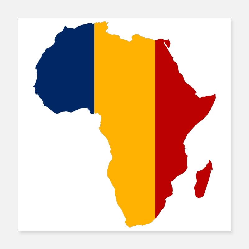 Tschad_Flagge_Afrika Poster 40x40 cm