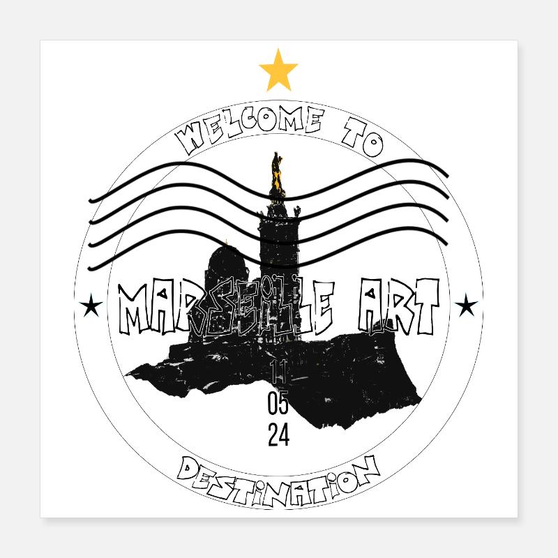 Marseille Art Destination Poster 40 x 40 cm
