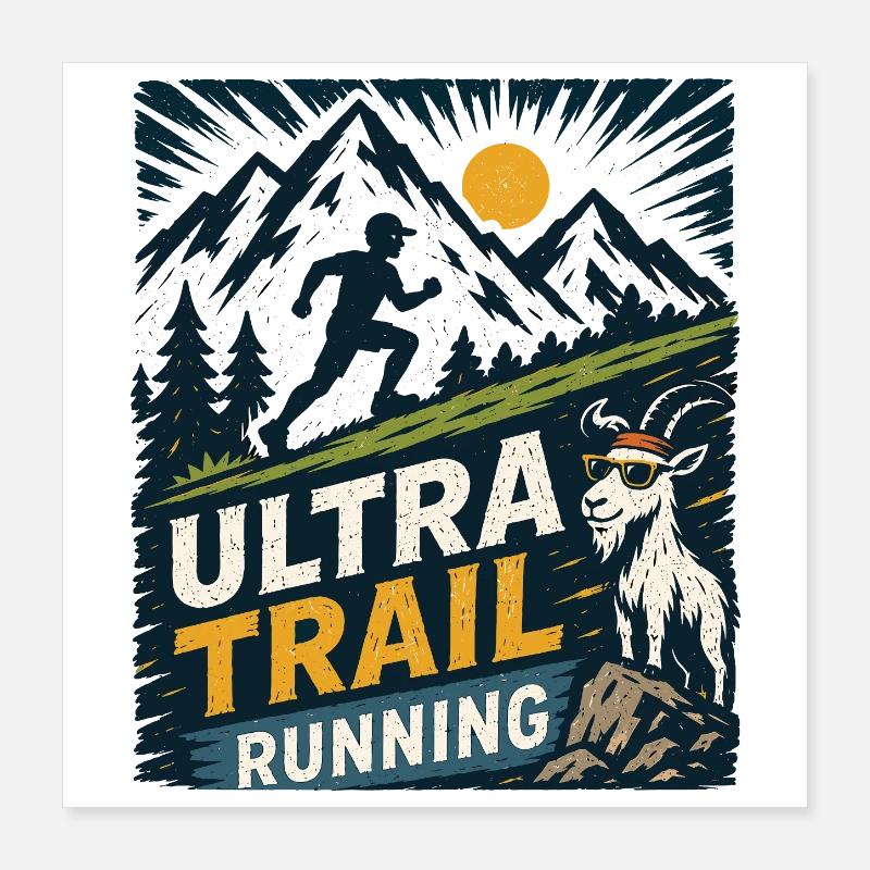 Ultra Trail Running Poster 40 x 40 cm