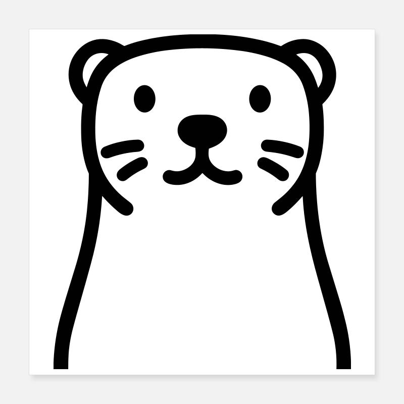 loutre Poster 40 x 40 cm