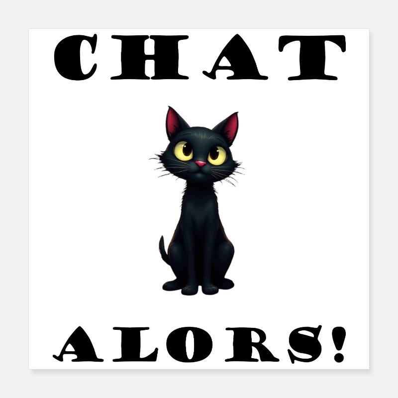Dann Katze! Katzenvektor-Humor-Design Poster 40x40 cm