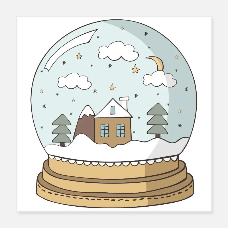 snow globe Poster 16" x 16" (40x40 cm)