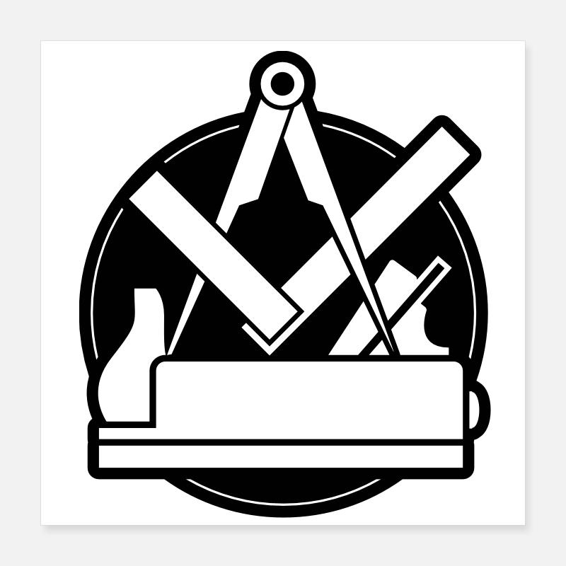 Tischler Zunft, Logo, Zunftlogo Poster 40x40 cm