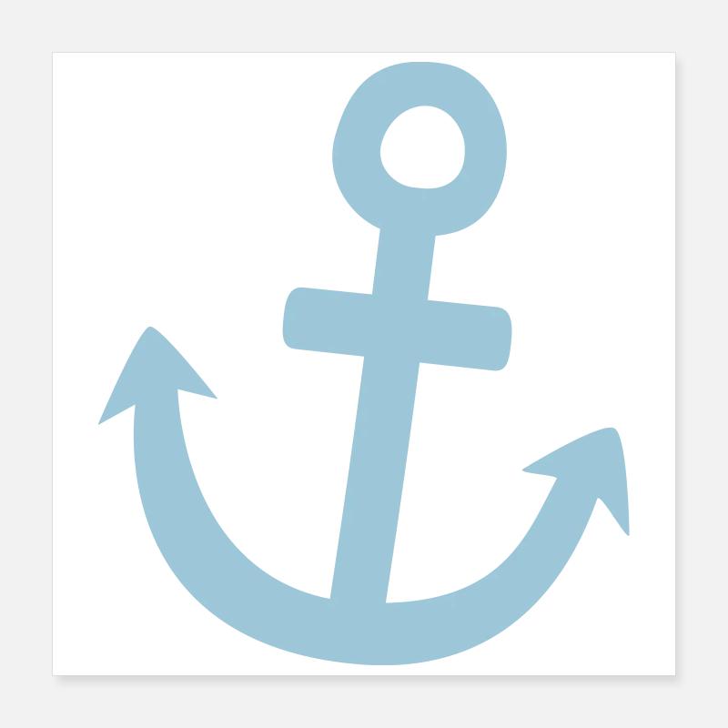 Illustration Anchor Symbol maritime Poster 16" x 16" (40x40 cm)
