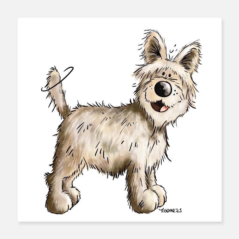 Funny Berger Picard - Hund - Hunde Poster 40x40 cm