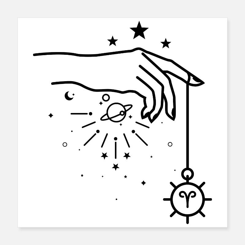 Widder Tierkreis-Astrologie Poster 40x40 cm