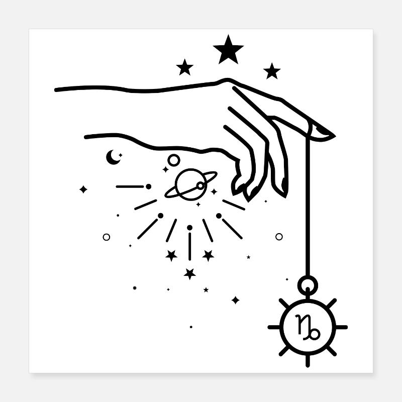 Steinbock Tierkreis-Astrologie Poster 40x40 cm