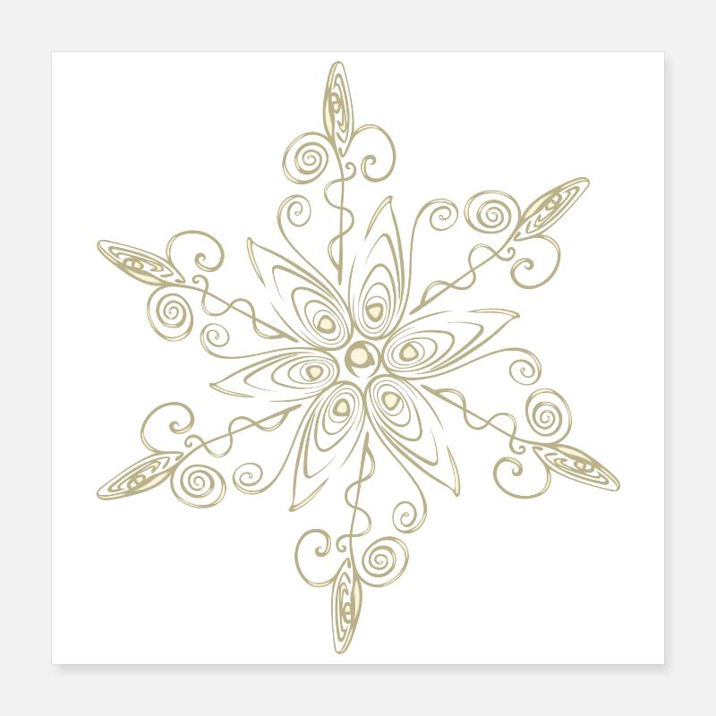 Snowflake Star Ice Crystal Poster 16" x 16" (40x40 cm)