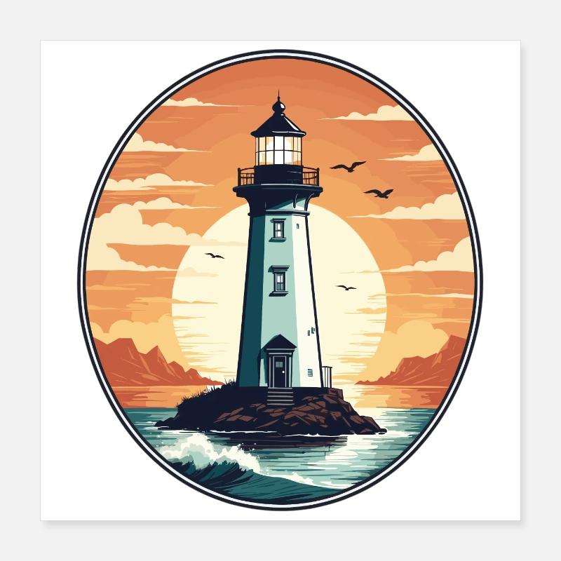 Lighthouse Poster 16" x 16" (40x40 cm)