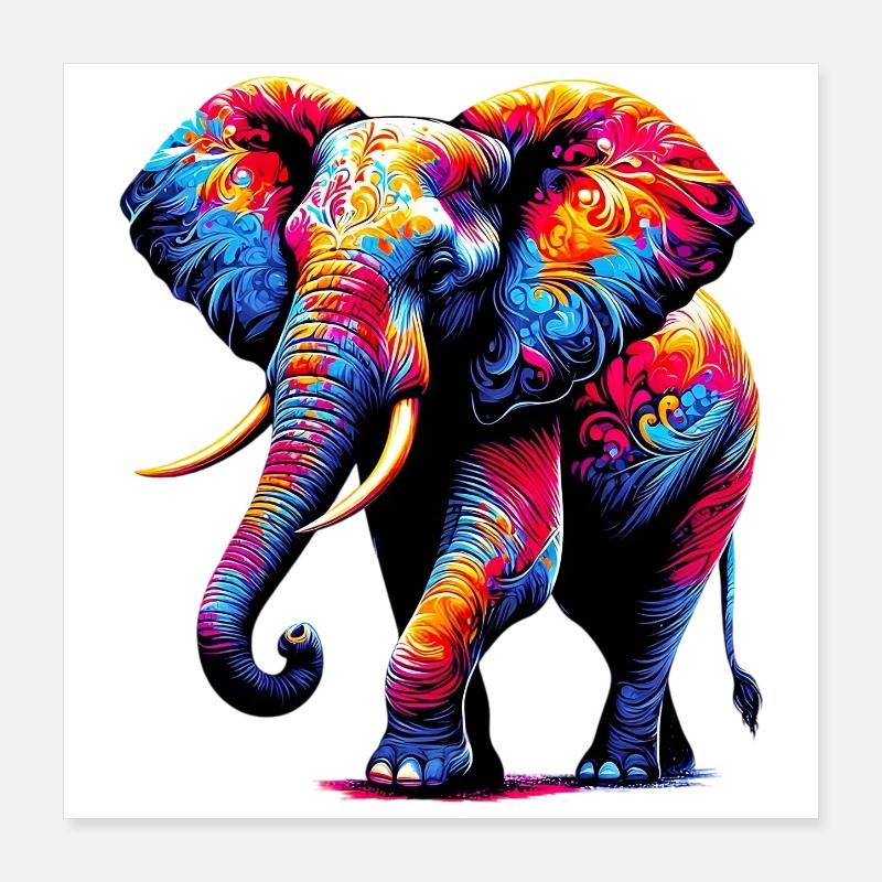 Elephant Poster 16" x 16" (40x40 cm)