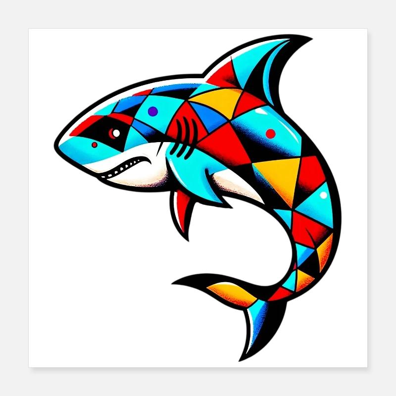 Requin arlequin Poster 40 x 40 cm