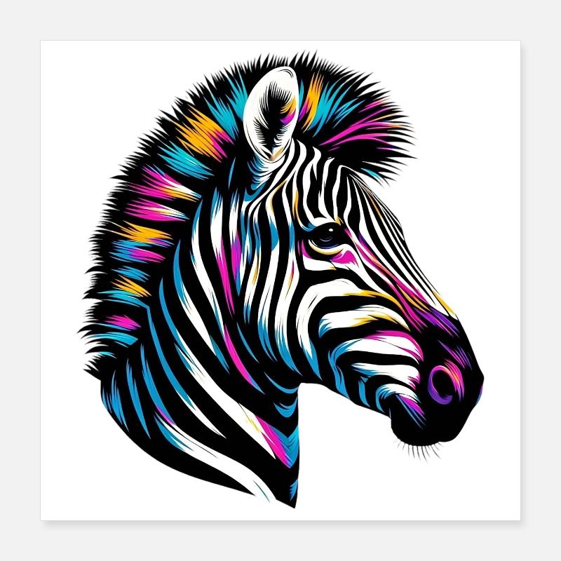 Zèbre Poster 40 x 40 cm