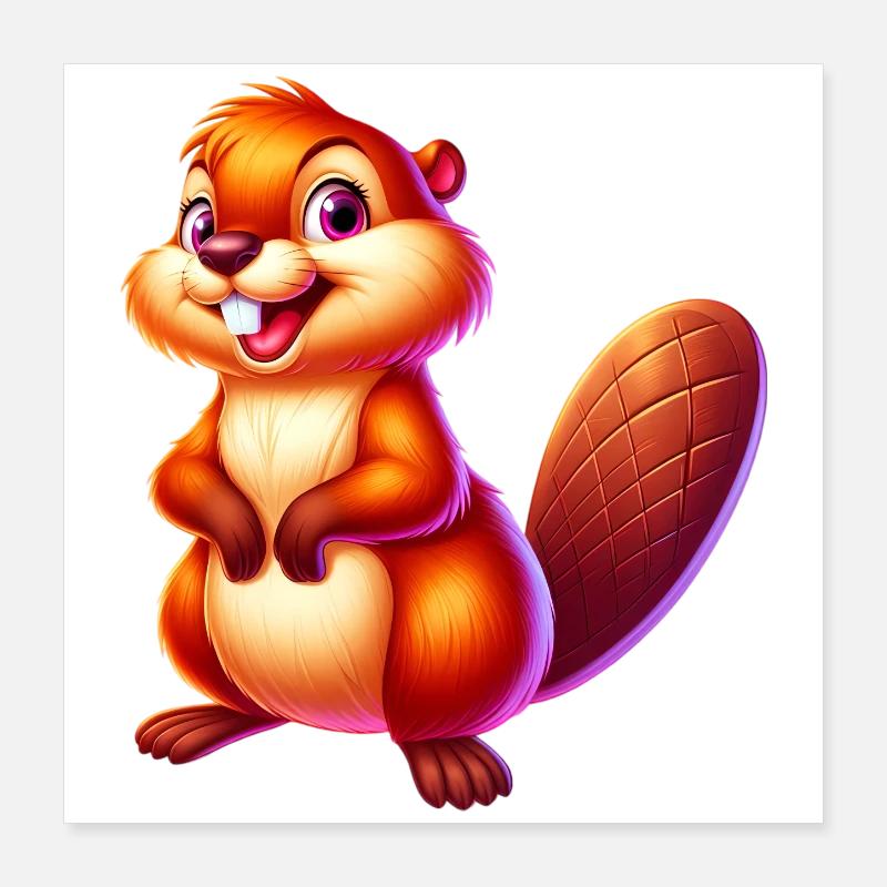 Beaver Poster 16" x 16" (40x40 cm)
