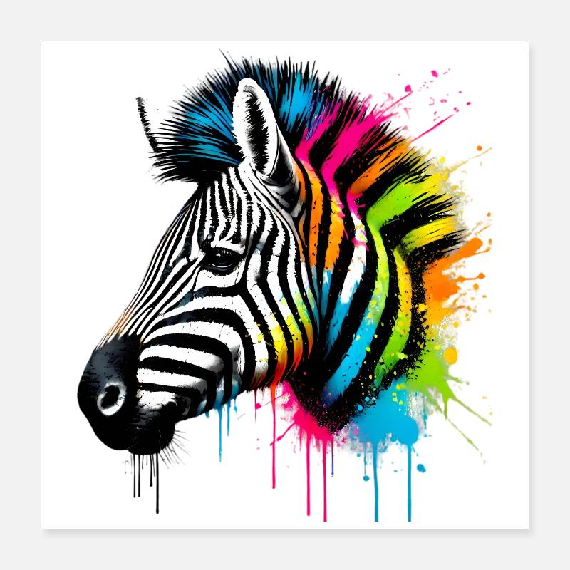 Zebra Poster 40x40 cm