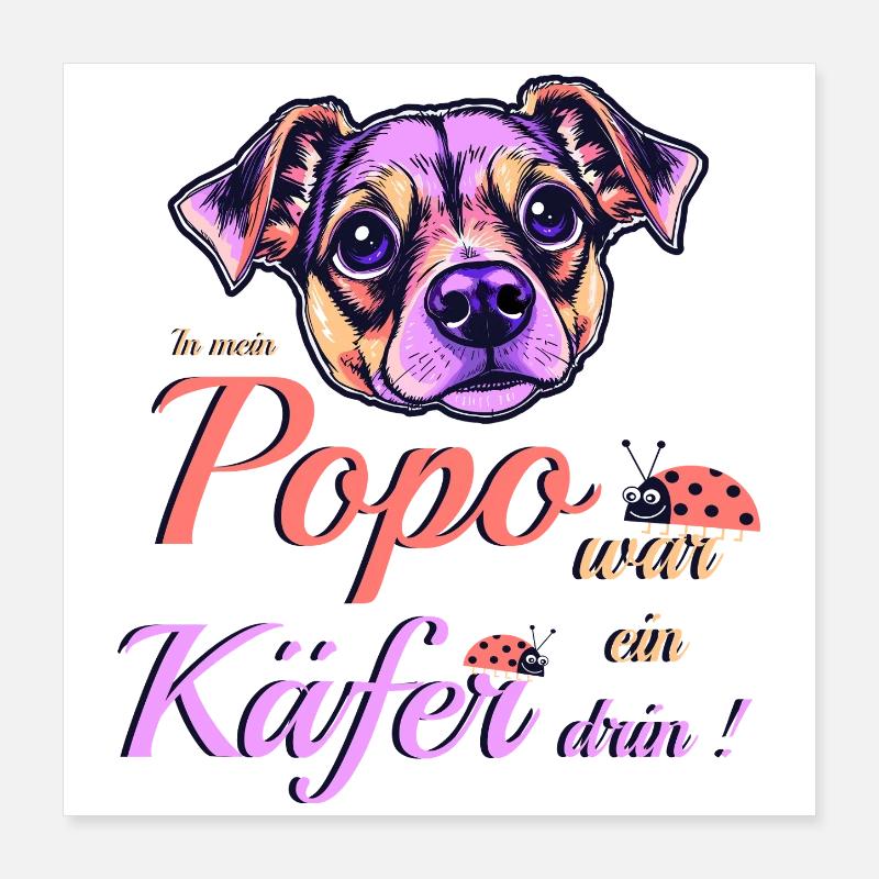 Drôle de chien Poster 40 x 40 cm