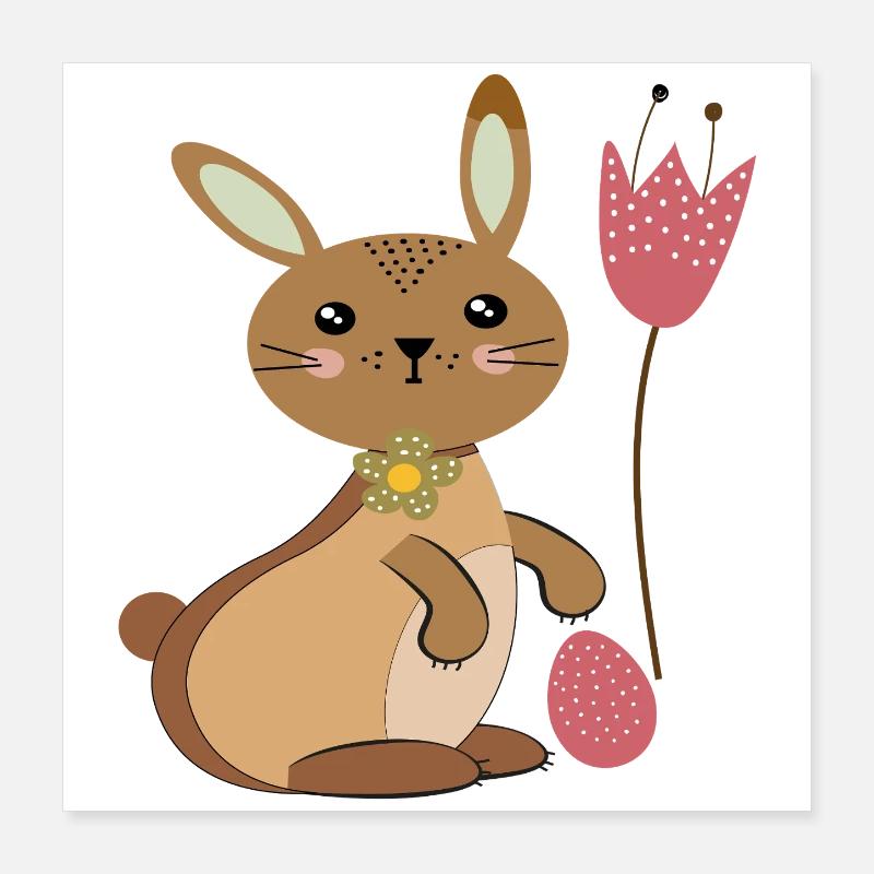 Lapin de Pâques Poster 40 x 40 cm