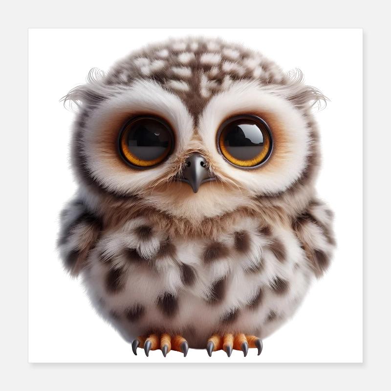 Hibou mignon Poster 40 x 40 cm