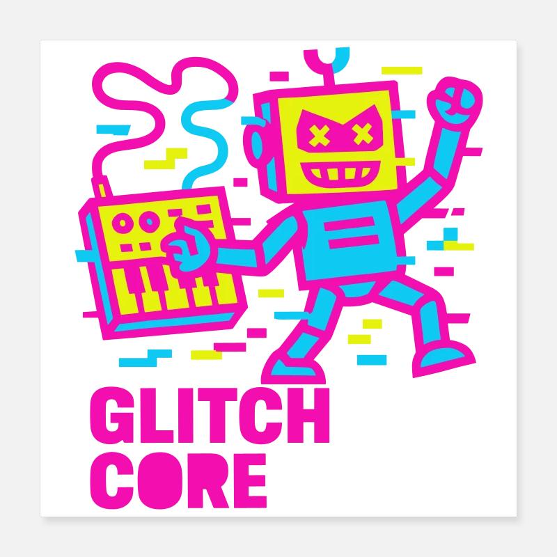 Glitchcore! Poster 40x40 cm