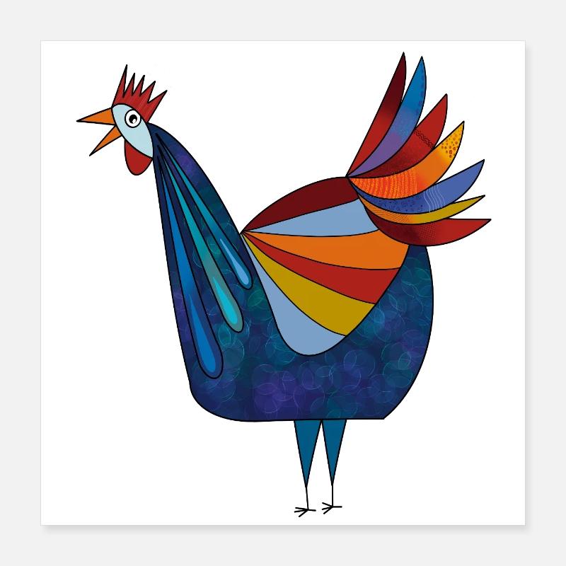 Poulet Poster 40 x 40 cm