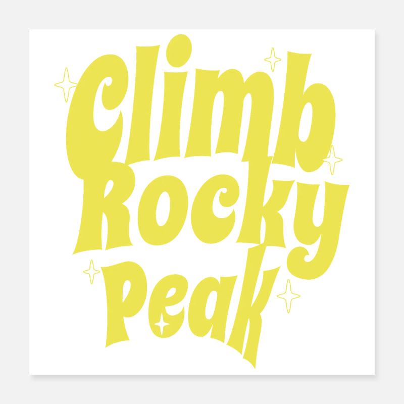 Escalade du Rocky Peak Conception de motivation Poster 40 x 40 cm