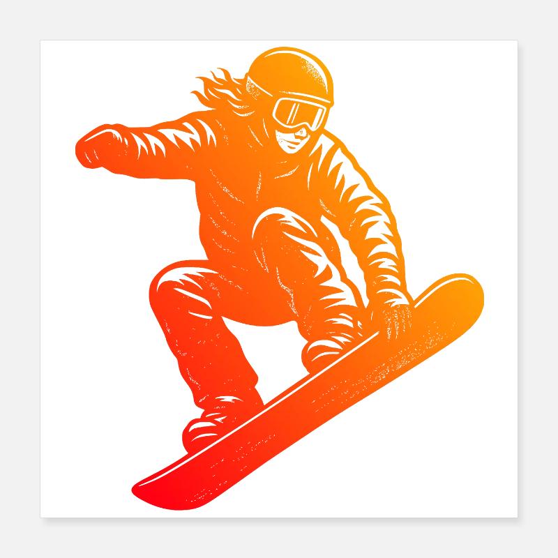 Conception simple et intemporelle du snowboard Poster 40 x 40 cm