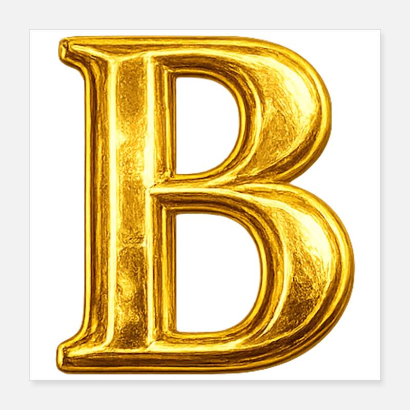 Goldenes B-Monogramm Poster 40x40 cm