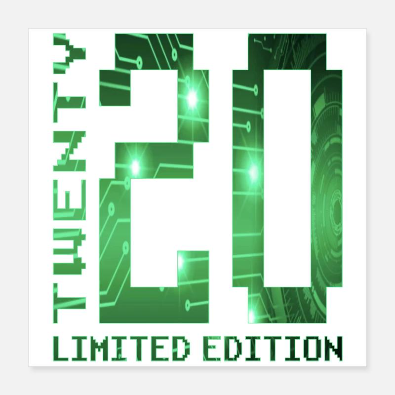 20. Geburtstag Gamer Pixel Geschenkidee Poster 40x40 cm