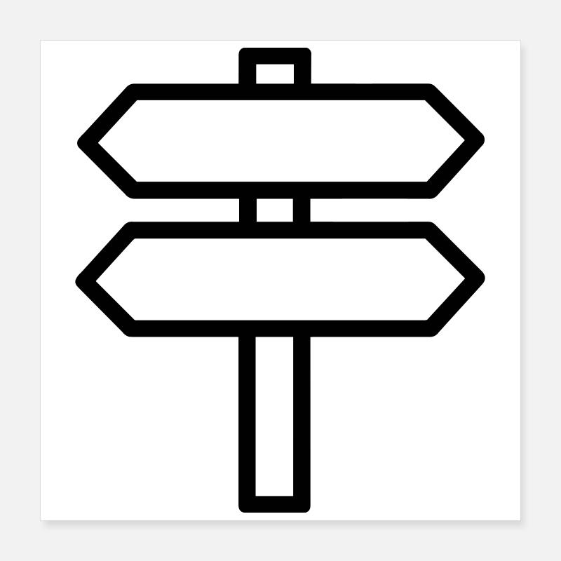 panneau direction Poster 40 x 40 cm