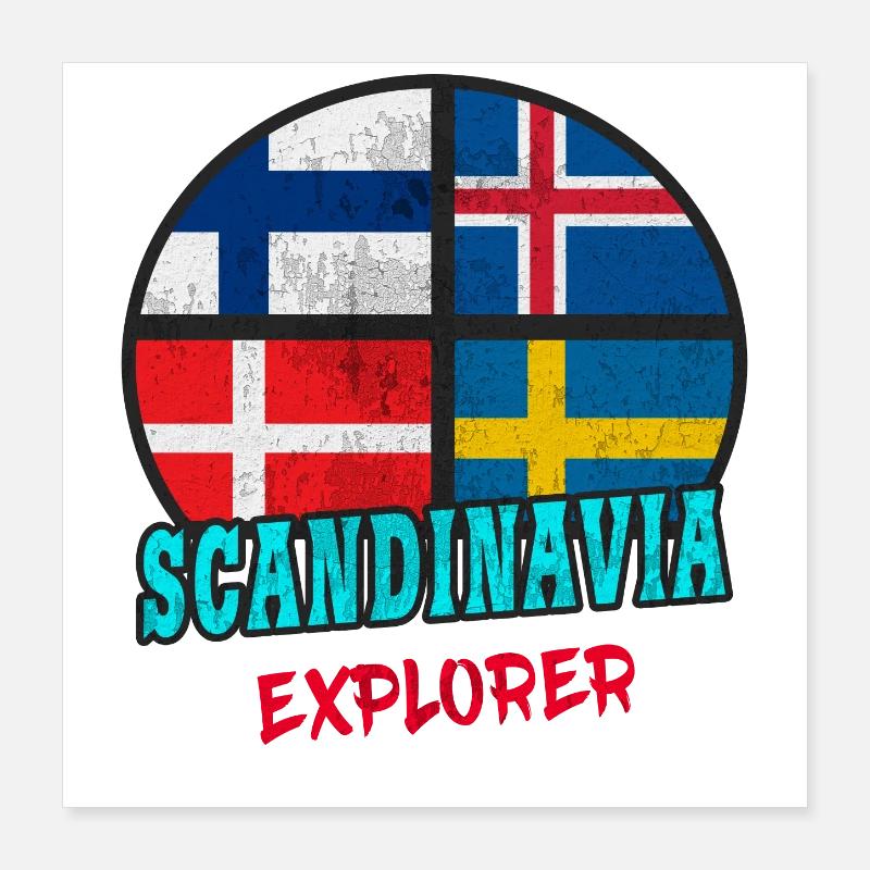 Scandinavia Explorer / Scandinavie / Cadeau Poster 40 x 40 cm