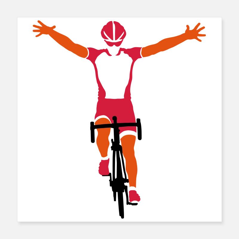 Road cyclists at finish Poster 16" x 16" (40x40 cm)