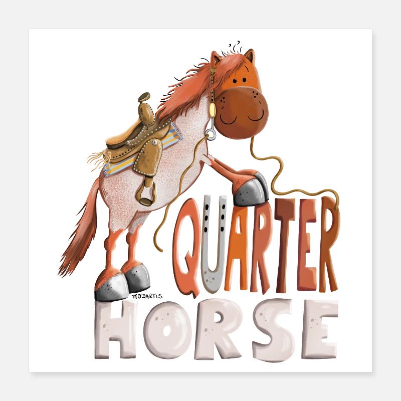 Da steht ein Quarter Horse Poster 40x40 cm