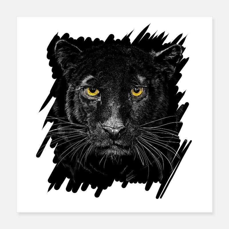 Schwarzer Panther Poster 40x40 cm