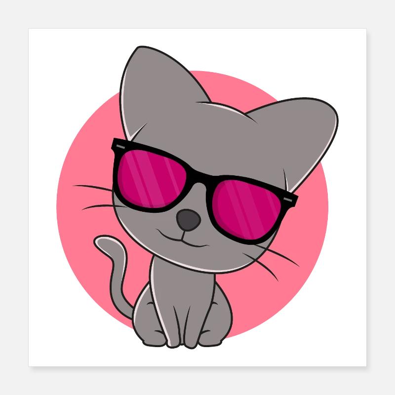 Süßes graues Kätzchen Poster 40x40 cm