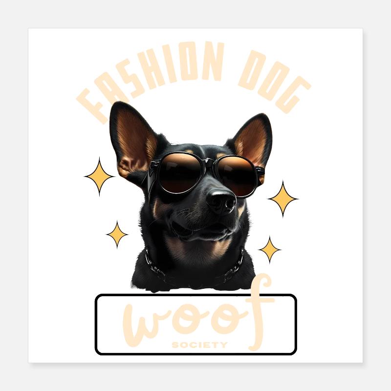 Hundemodebrille Poster 40x40 cm