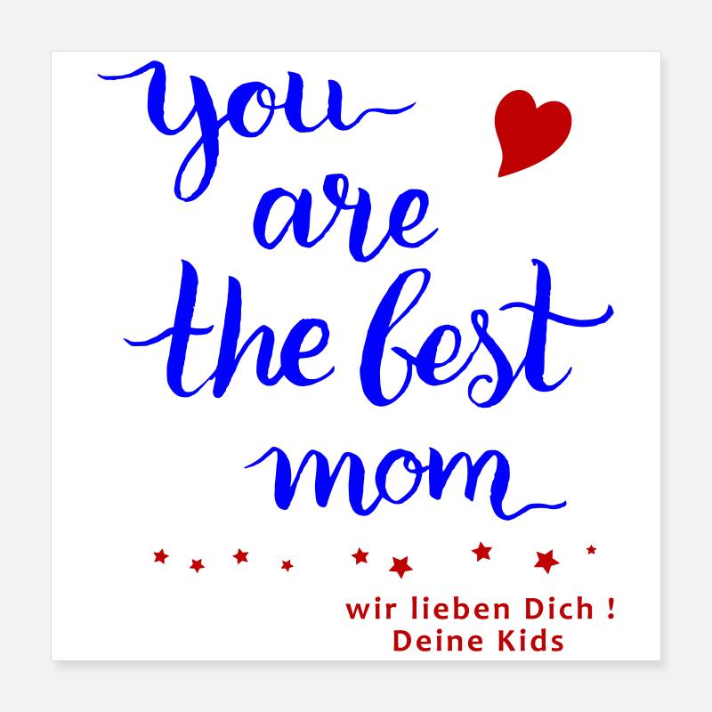 Muttertag, Mom Poster 40x40 cm