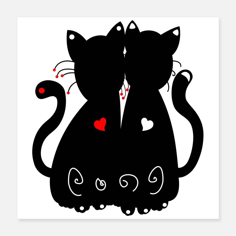 black cats Poster 16" x 16" (40x40 cm)