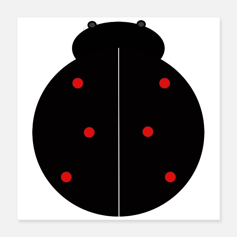 Coccinelle Noire à Points Rouges Poster 40 x 40 cm