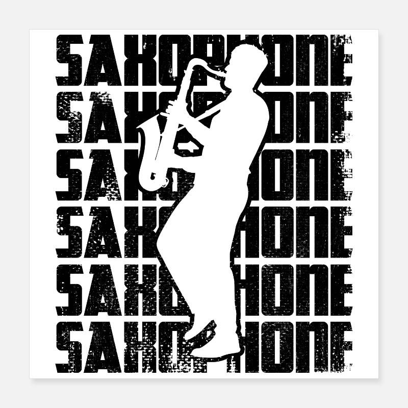 Saxophone Poster 40 x 40 cm
