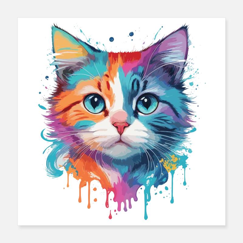 Niedliche Katze Poster 40x40 cm