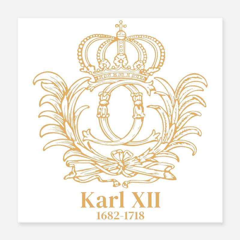 Karl XII. - Monogramm Poster 40x40 cm