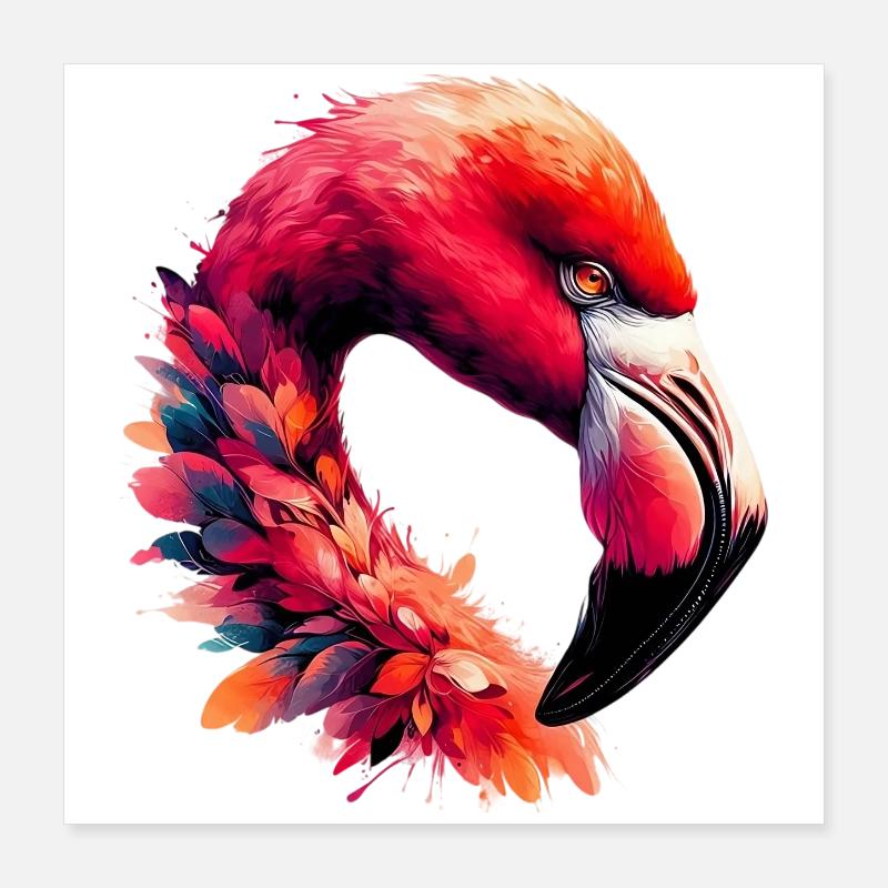 Flamant Poster 40 x 40 cm