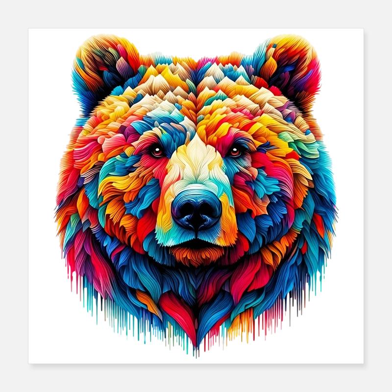 Bear Poster 16" x 16" (40x40 cm)
