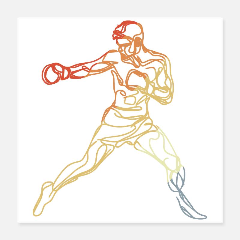 Amateur Boxer Vintage Style Poster 40 x 40 cm