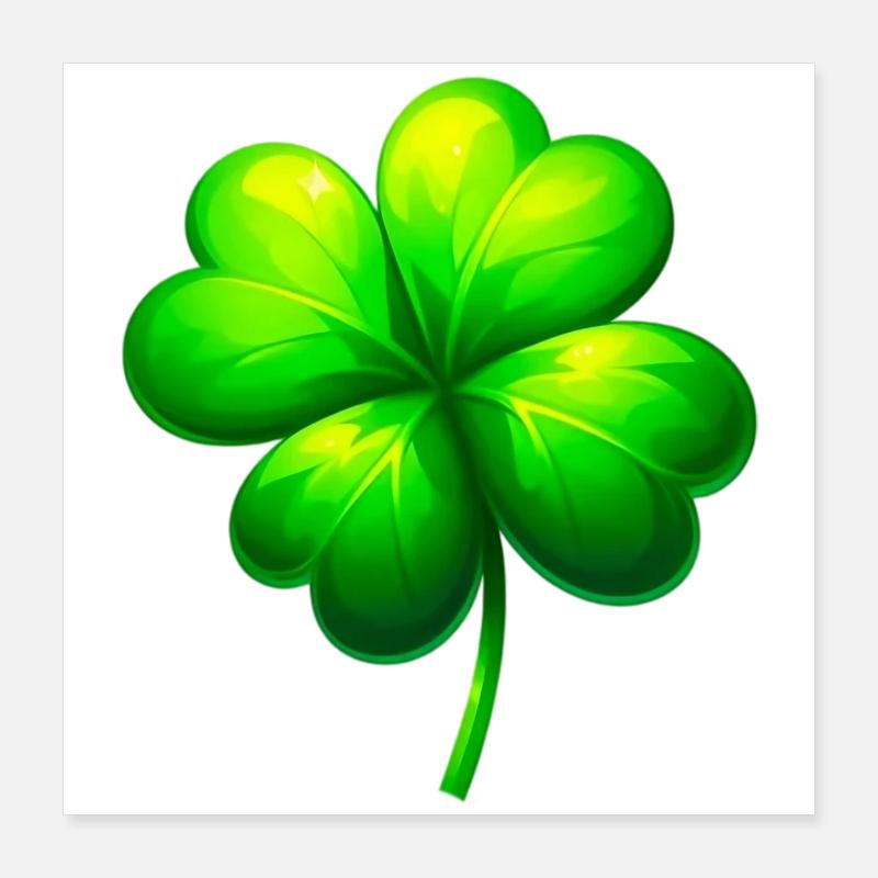 Trèfle à quatre feuilles Poster 40 x 40 cm