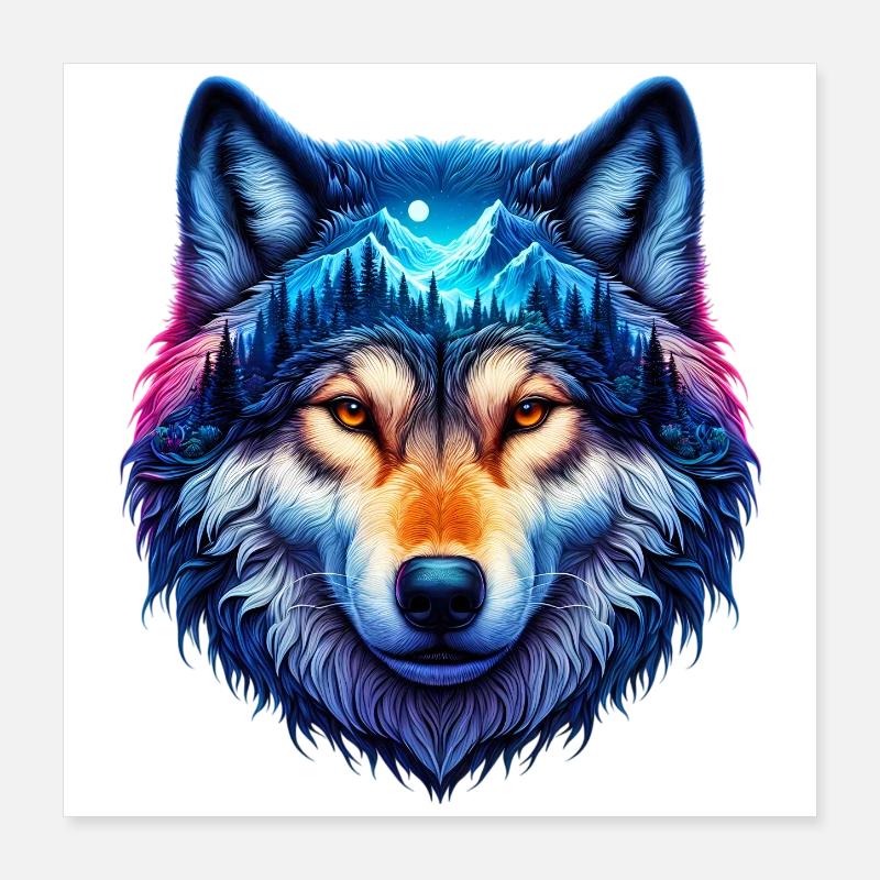 Wolf Poster 16" x 16" (40x40 cm)