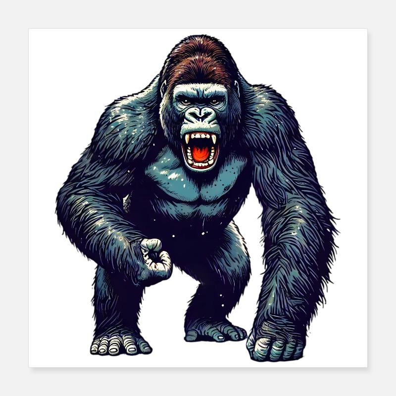 Gorilla Poster 16" x 16" (40x40 cm)